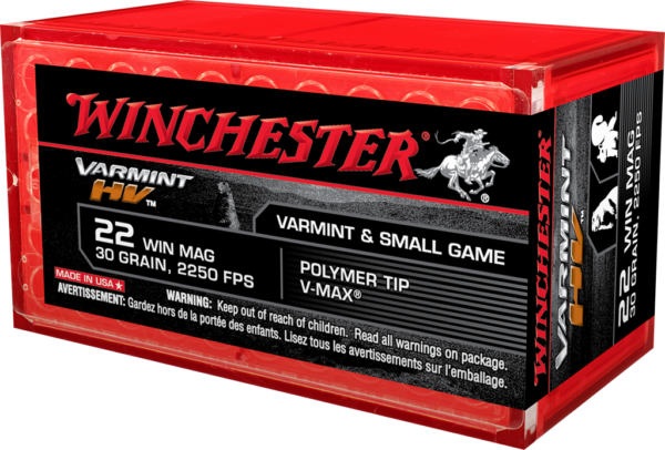 Winchester Ammo S22M2PT Varmint HV  22WMR 30gr Hornady V Max 50 Per Box/20 Case